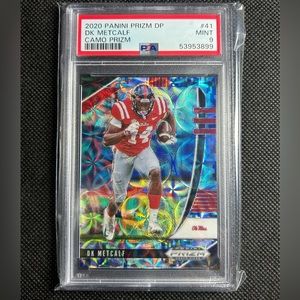 2020 Panini Prizm Draft Picks Camo /25 SSP SP DK Metcalf #41 PSA 9 Mint POP 1